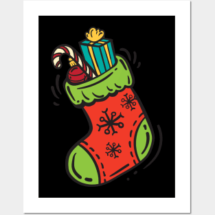 Stuffed Christmas Sock Posters and Art